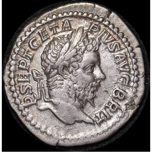 Ancient Rome (Imperial) 209 - 211 AD Geta as Augustus Silver Denarius RIC IV 88 good VF