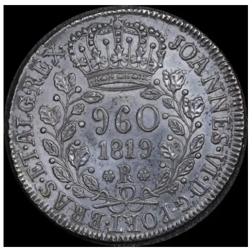 Brazil 1819-R Silver 960 Reis 326.1 good EF