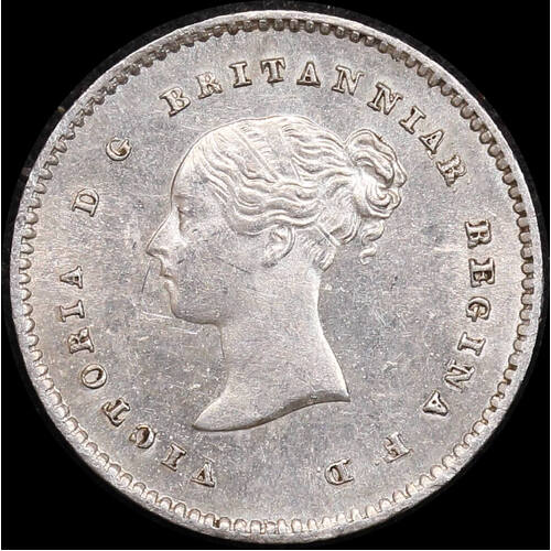 1862 Silver Maundy  Twopence Victoria KM#729 about Unc