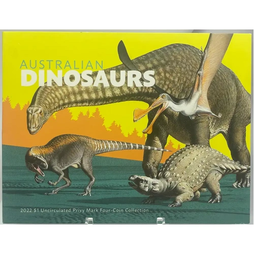 2022 $1 Four Coin Mintmark & Privy Mark Set - Dinosaurs Down Under