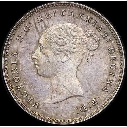 1885 Silver Maundy Fourpence Victoria KM#732 about Unc