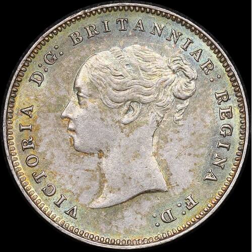 1886 Silver Maundy Fourpence Victoria KM#732 about Unc