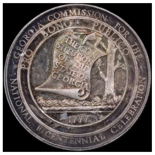 USA 1976 Silver Medallion Georgia Commission National Bicentennial 