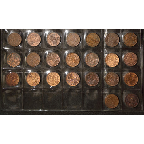 1966-1989 2 Cent Comprehensive Collection of 22 Uncirculated Coins