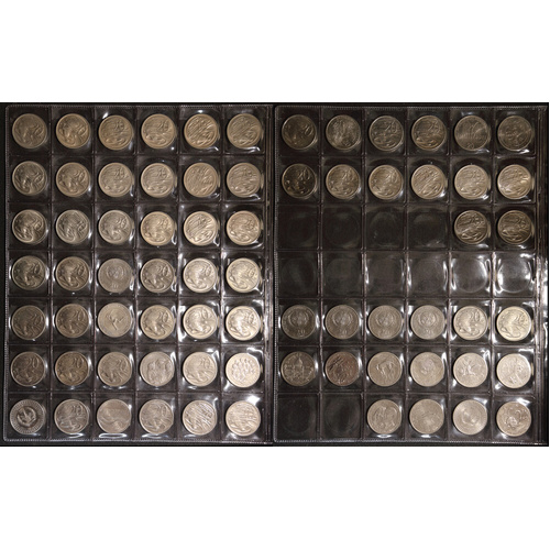 1966-2022 20 Cent Comprehensive Collection of 56 Uncirculated Coins
