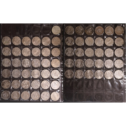 1966-2022 50 Cent Comprehensive Collection of 67 Uncirculated Coins