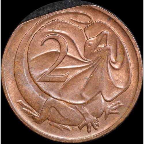 Australia 1981 Two Cents End of Bar Clipped Planchet Error Uncirculated