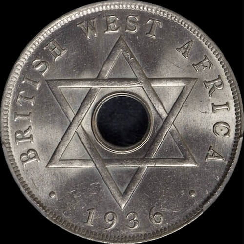 British West Africa 1936-KN Copper Nickel Penny KM#9 PCGS MS63