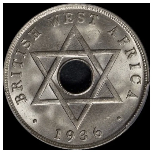 British West Africa 1936-H Copper Nickel Penny KM#9 PCGS MS64