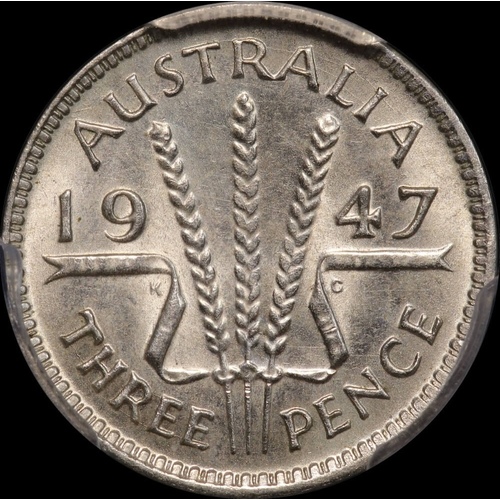 1947 Threepence Uncirculated (PCGS MS62)