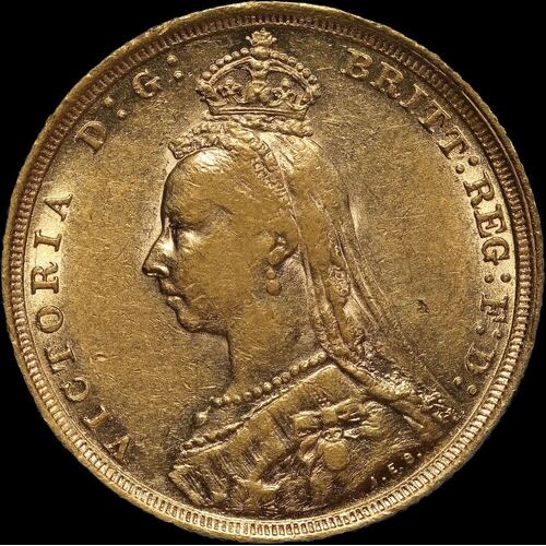 1889 Sydney Jubilee Head Sovereign Extremely Fine