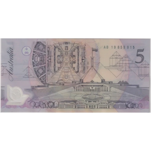 1992 $5 Note Fraser/Cole AB19 Last Prefix R214L PCGS Choice UNC MS63