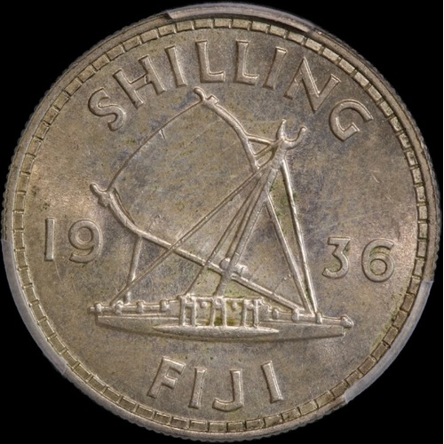 Fiji 1936 Silver Shilling KM#4 PCGS MS63