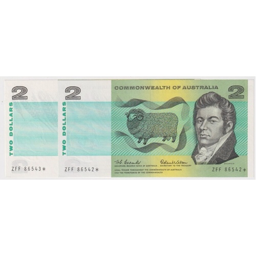 1968 $2 Note Star Note Consecutive Pair Phillips/Randall R83s good EF