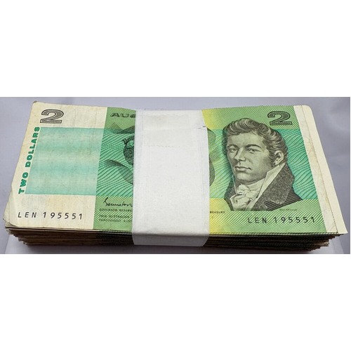 Bundle of 100 Circulated Australian Paper $2 Notes
