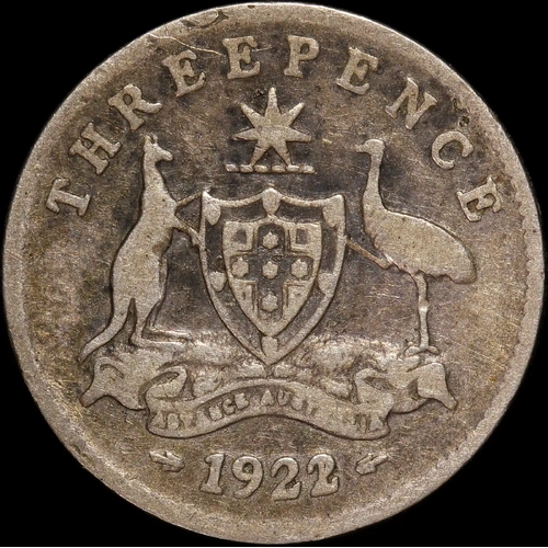 1922/21 Overdate Threepence Good