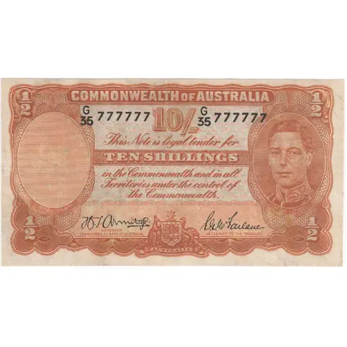 1942 Ten Shilling Armitage/McFarlane Solid Serials R13 AVF