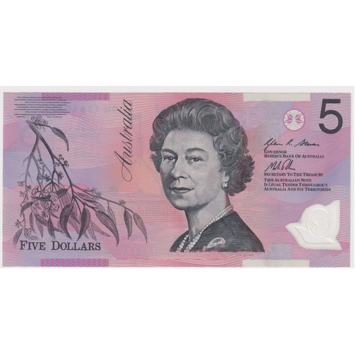 2013 $5 Note Stevens/Parkinson Standard Prefix R222b Uncirculated