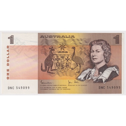 1982 $1 Note Johnston/Stone R78 Missing Intaglio Error GEF