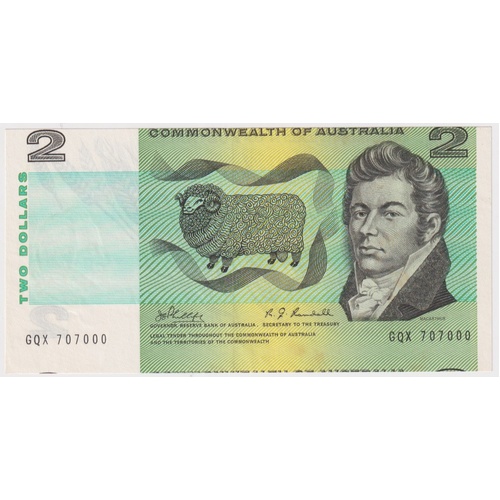 1968 $2 Note Phillips/Randall R83 Uncirculated 5mm Vertical Cut Error