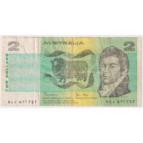 1979 $2 Note Knight/Stone R87 Missing Intaglio Print AVF