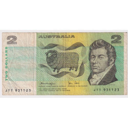 1979 $2 Note Knight/Stone R87 Wet Ink Transfer AVF