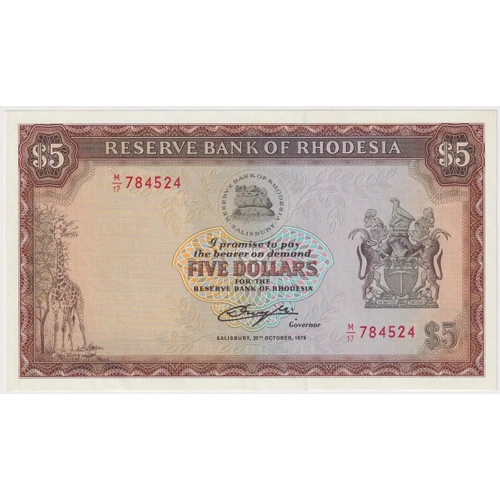 Rhodesia 1978 5 dollars P#32 Uncirculated