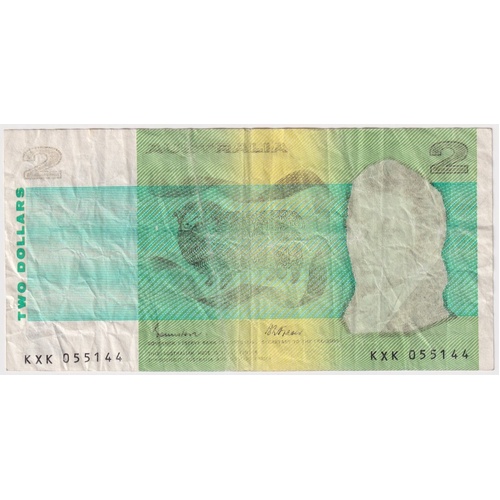 1985 $2 Note Johnston/Fraser Faded Intaglio Print Error R89 Very Fine CHECKING
