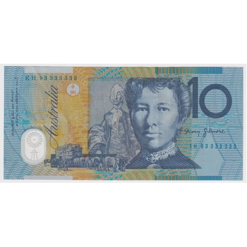 1993 $10 Note Fraser/Evans R316a good VF Solid Serial Number EH 93333333