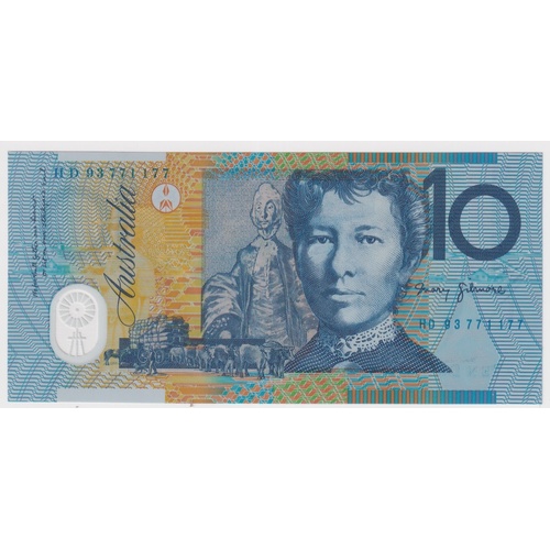 1993 $10 Note Fraser/Evans R316a Uncirculated - Radar Serial HD 93 771177