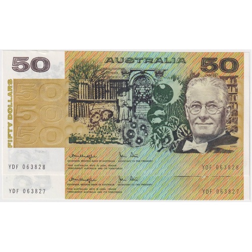 1983 $50 Note Johnston/Stone R508 Consecutive Pair about Uncirculated