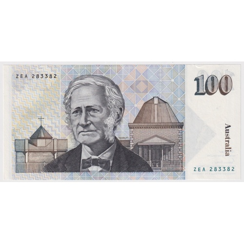 1984 $100 Note Johnston/Stone R608 about Unc Radar Serial Number ZEA 283382