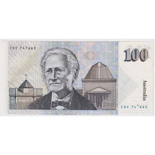 1990 $100 Note Fraser/Higgins Serial Misalignment R612 Uncirculated