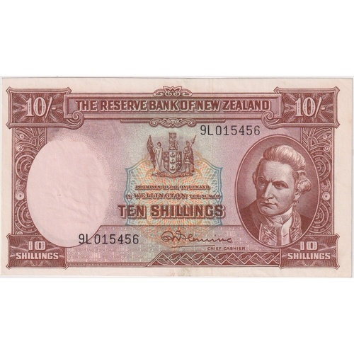 New Zealand 1956 10 Shillings P# 158c Extremely Fine