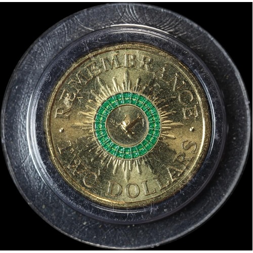 2018 $2 Coin Remembrance Green Dove KM#2170 Uncirculated Ex Anniversary Folder