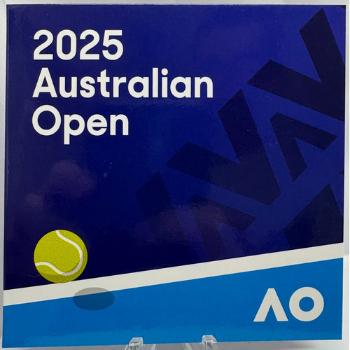2025 Coloured $2 Coin in Folder Australian Open Men's Tennis Blue