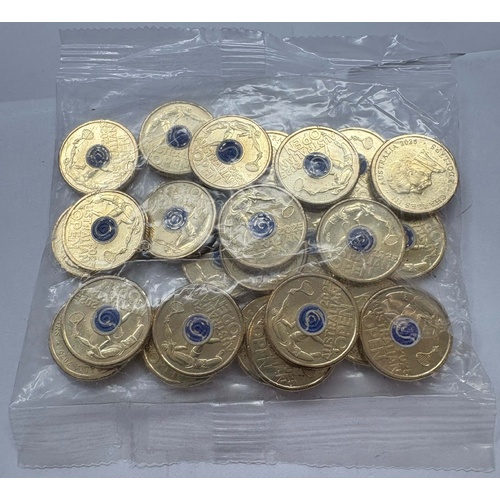 2025 Mint Bag of 25 Coloured $2 Coins Australian Open Men's Tennis Blue
