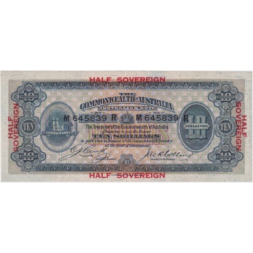 1918 Ten Shilling Cerutty/Collins R3b PCGS Choice VF 35