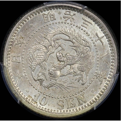 Japan (1905) M38 Silver 10 Sen Y#23 PCGS MS62