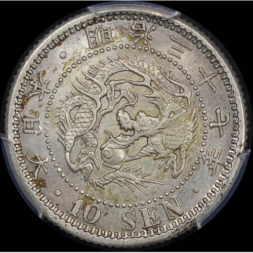 Japan (1904) M37 Silver 10 Sen Y#23 PCGS MS62