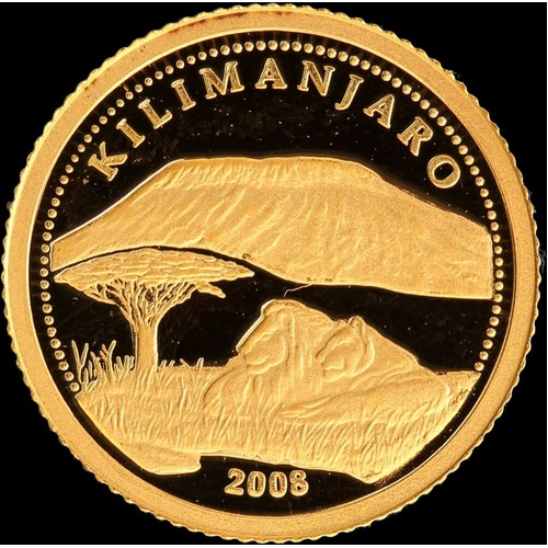Democratic Republic of Congo 2008 Gold Half Gram Coin Mt. Kilimanjaro