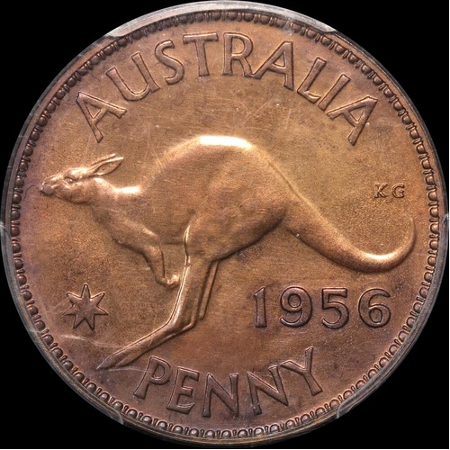 1956 Melbourne Proof Penny PCGS PR64RB
