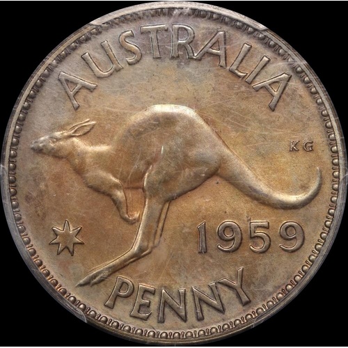 1959 Melbourne Proof Penny PCGS PR63BN