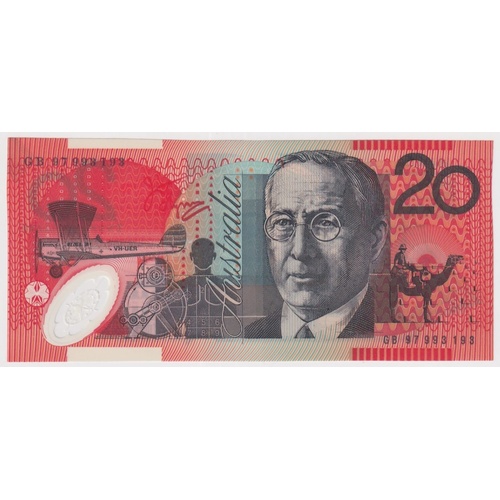 1997 $20 Note MacFarlane/Evans GB97 Last Prefix R418aL Uncirculated
