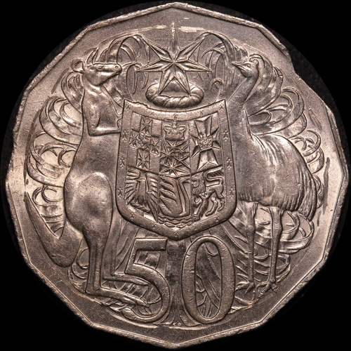 1975 50 Cent Error Double Clipped Planchet about Unc