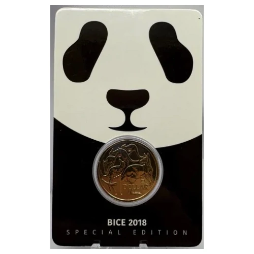2018 1 Dollar Uncirculated Coin Beijing Coin Expo Panda Privy Mark