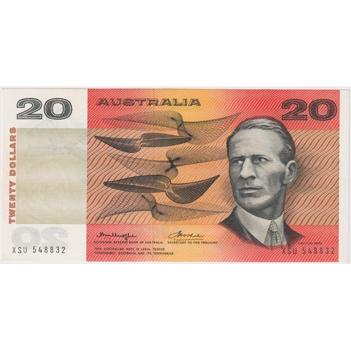 1976 $20 Note Gothic Serials Centre Thread XSU Last Prefix Knight/Wheeler R406aL Uncirculated