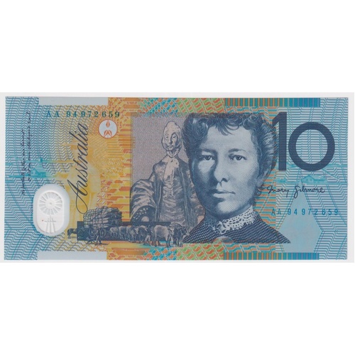 1994 $10 Note Fraser/Evans Blue Dobell AA94 First Prefix R316bF Uncirculated