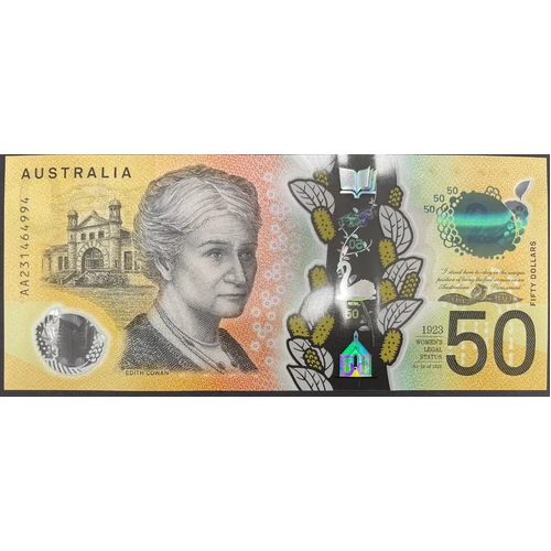 2023 $50 Note Bullock / Kennedy AA23 1st Prefix R529F Uncirculated