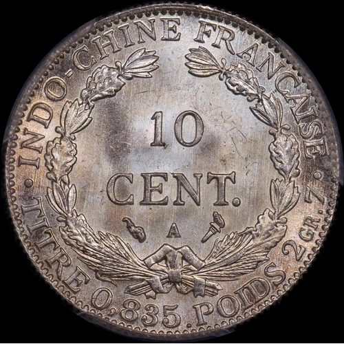 French Indo China 1911-A Silver 10 Cents Lec #150 PCGS MS66+
